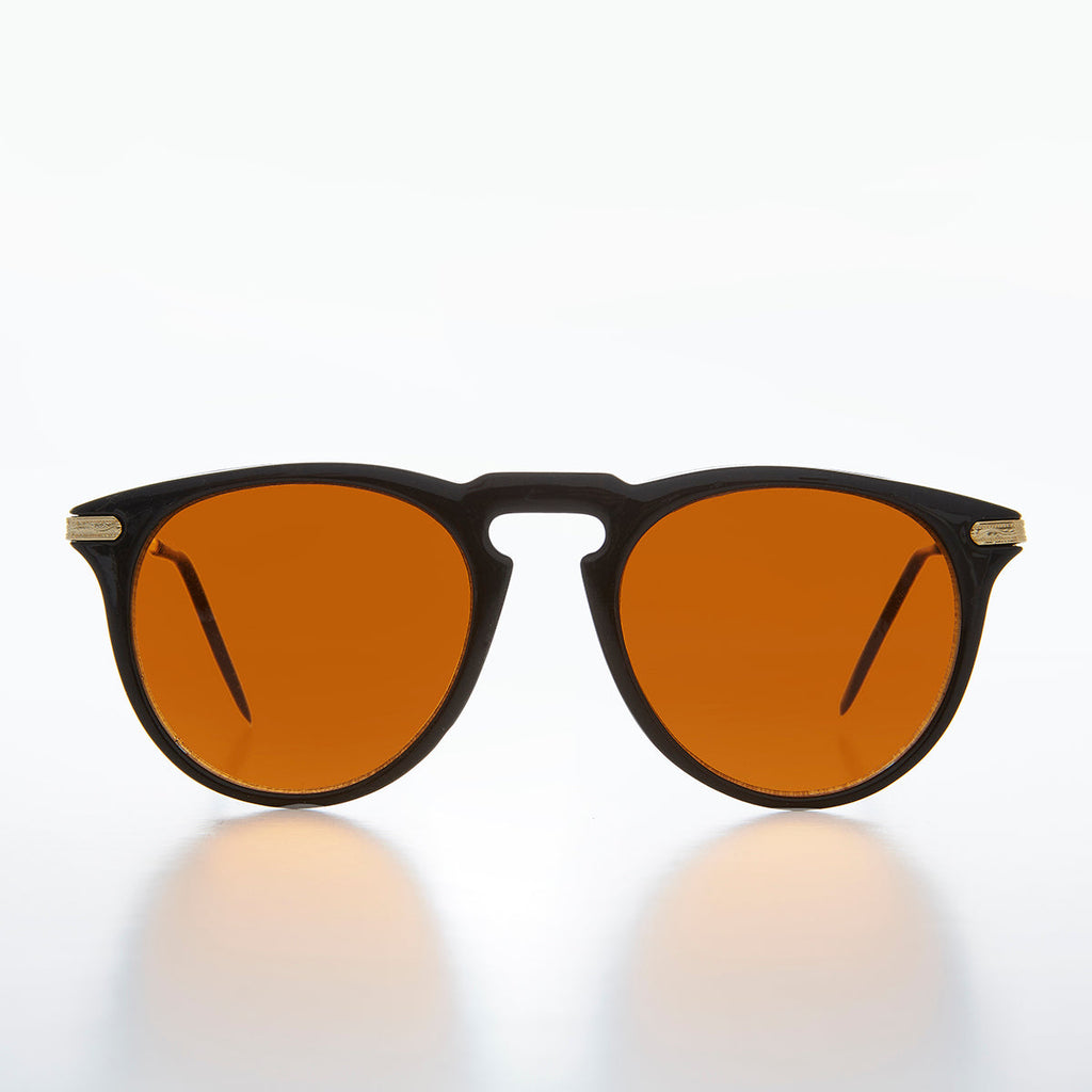 Round Amber Tinted Vintage Sunglass - West