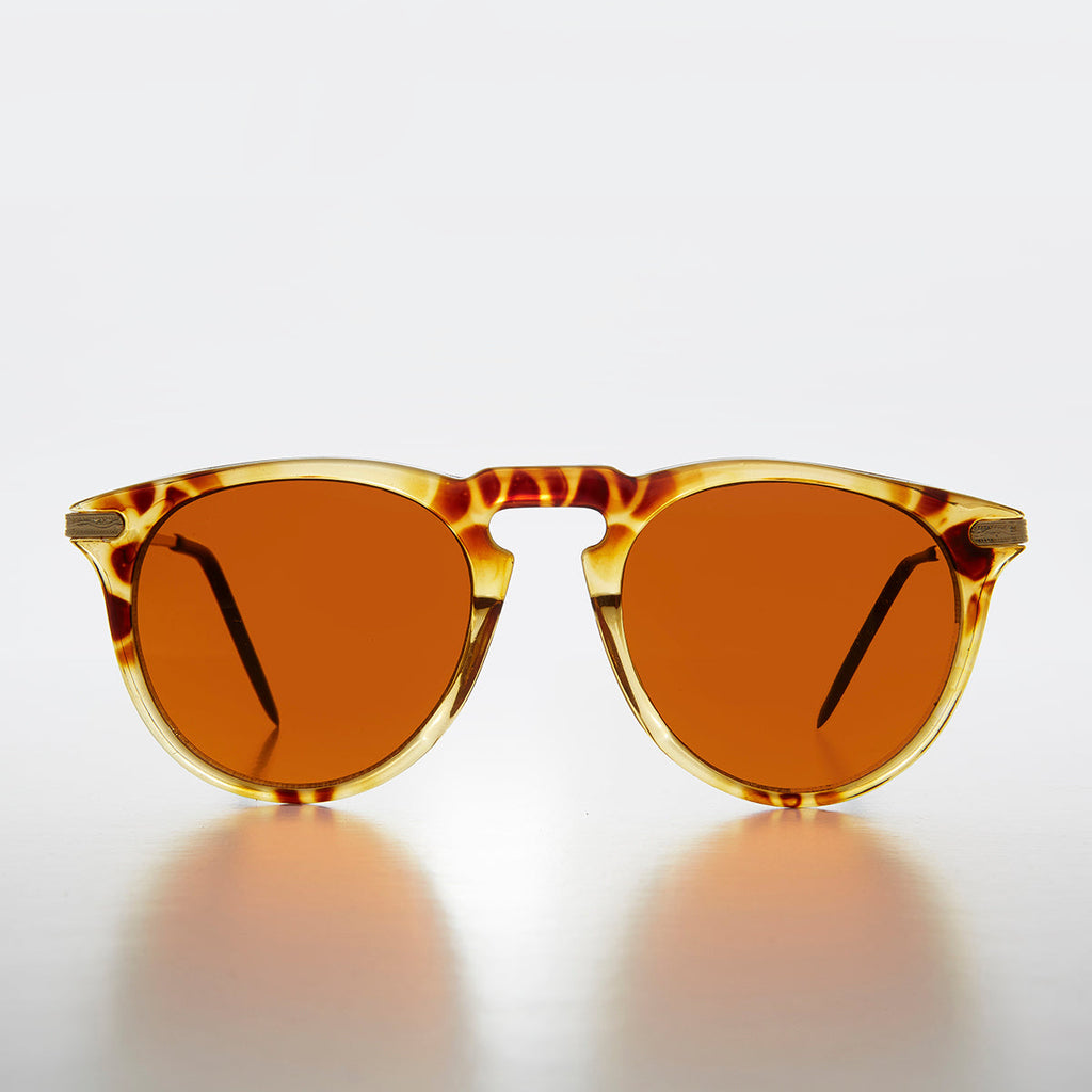 Round Amber Tinted Vintage Sunglass - West