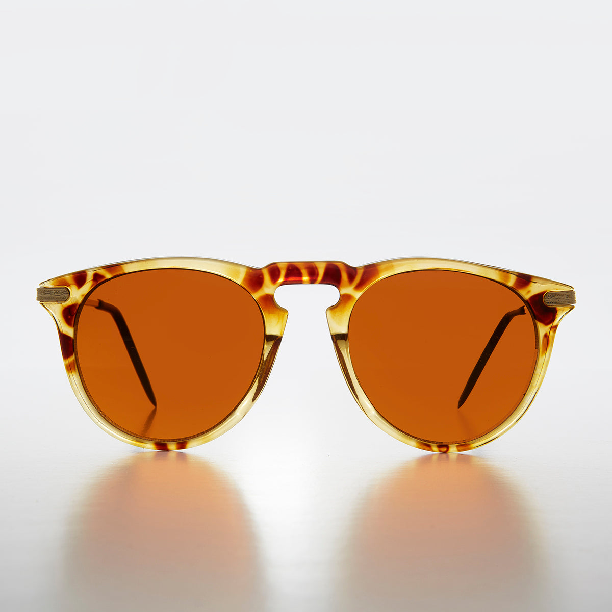 Round Amber Tinted Vintage Sunglass - West
