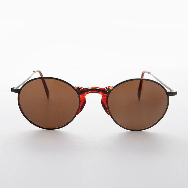Round Unique Keyhole Bridge Vintage Sunglass - Ziggy